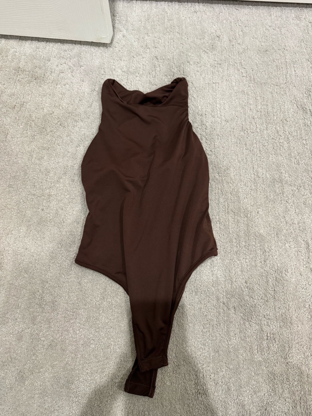 Brown One-Shoulder Bodysuit